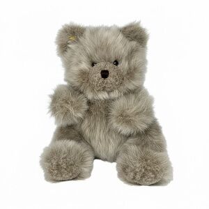 Vintage SMILE International Teddy Bear Plush Korea 1986 Gray Fuzzy Toy